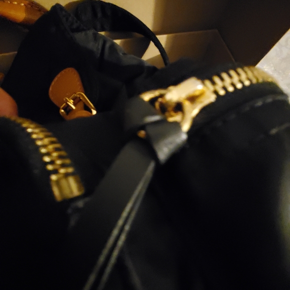Burberry Backpack Black w Gold Chain Authenticated